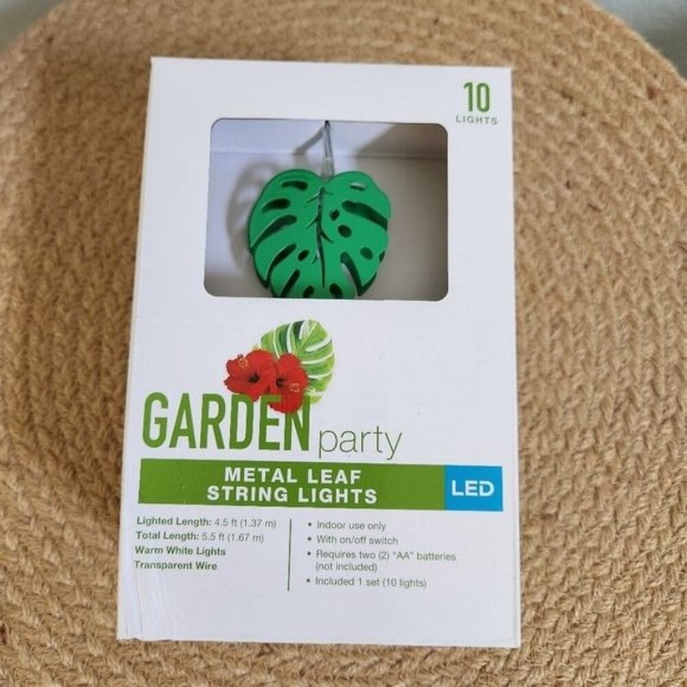 Garden Party Festive Voice Metal Leaf String Lights